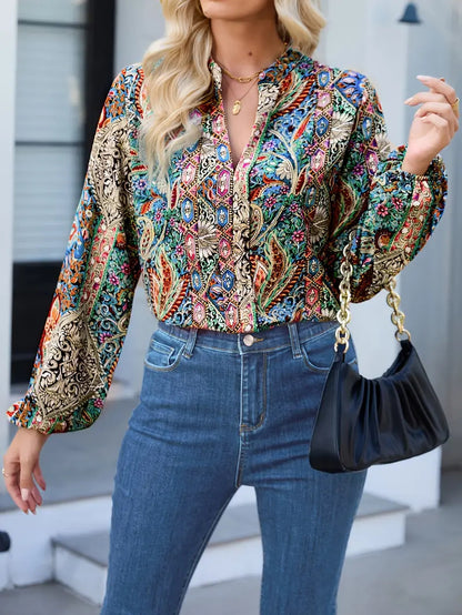 Dames élégante blouse imprimée Chic und Stil