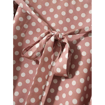 Robe midi portefeuille à pois pour femmes Chic und Stil