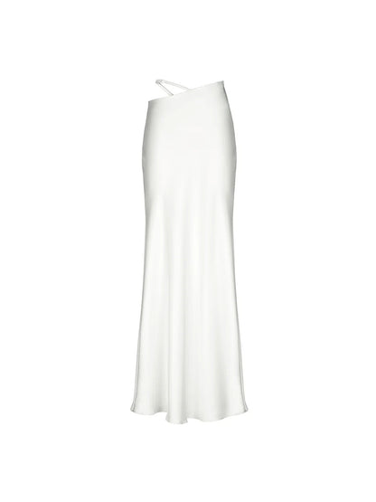 Dames Élégant Robe Maxi avec design sans épaules et finition soyeuse Chic und Stil