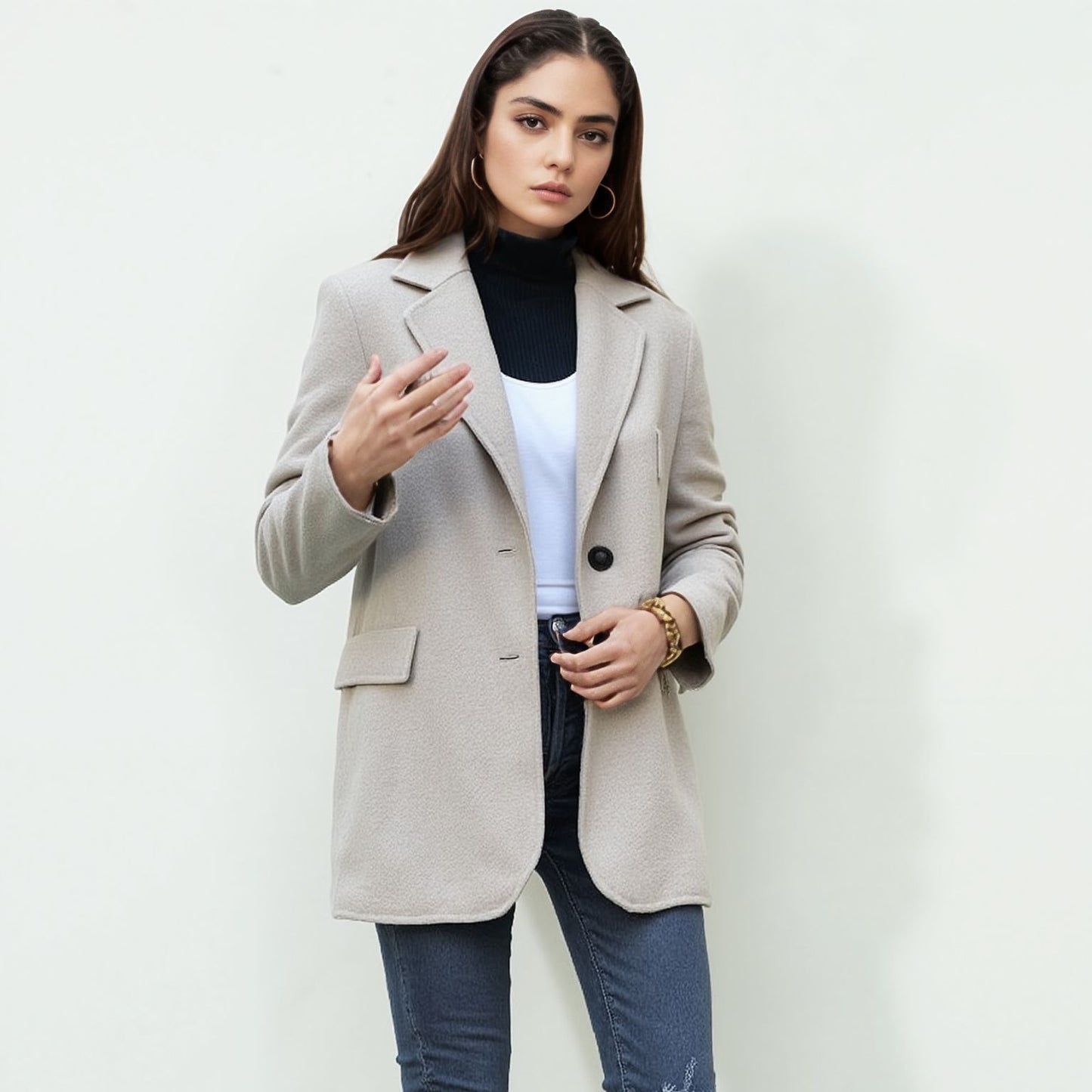 Dames élégant Blazer en Boucle Chic und Stil