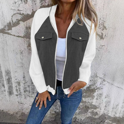 Dames Pull décontracté avec poches latérales et applications à la mode Chic und Stil