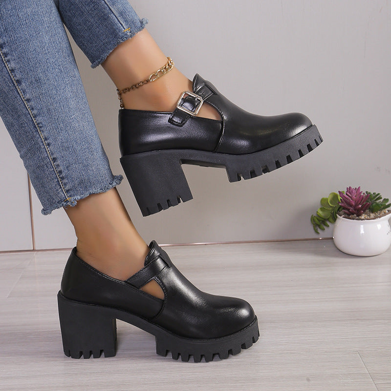 Dames Chunky Heels avec boucle tendance et semelle antidérapante Chic und Stil