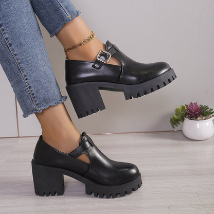 Dames Chunky Heels avec boucle tendance et semelle antidérapante Chic und Stil