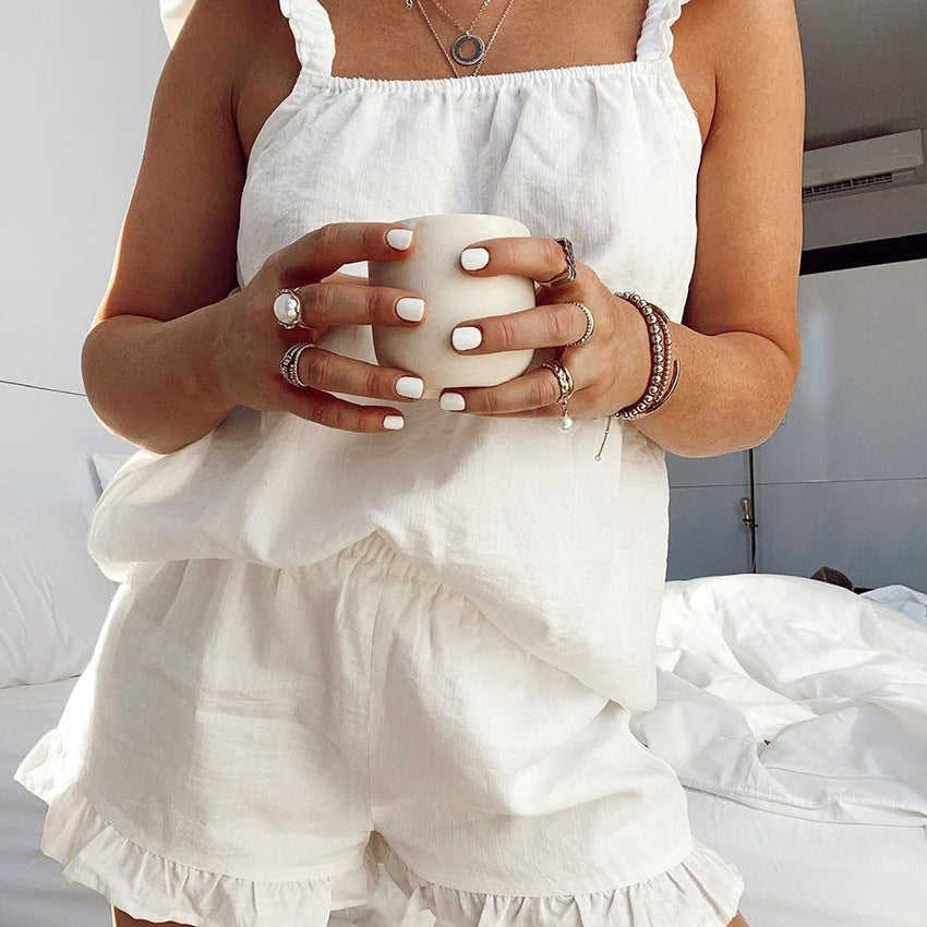 Dames Haut d'été léger avec détails en volants Chic und Stil