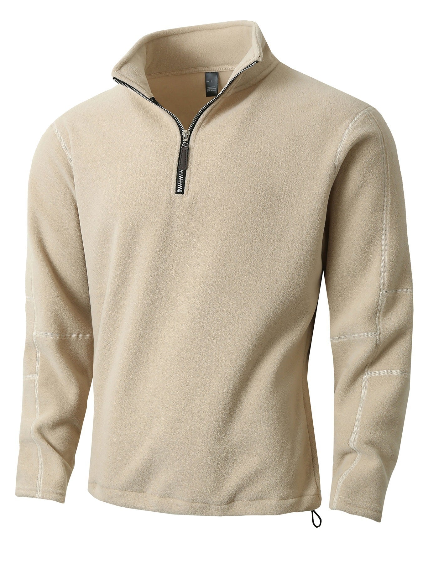 Men's Fleece Pullover with practical zip elements and high collar Chic and Style