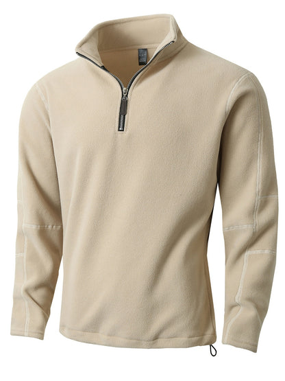 Men's Fleece Pullover with practical zip elements and high collar Chic and Style