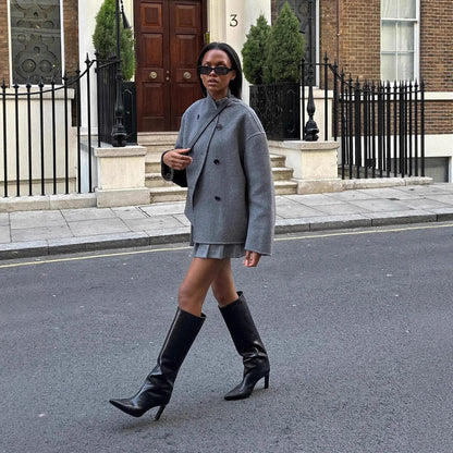 Dames élégant manteau en laine Chic und Stil