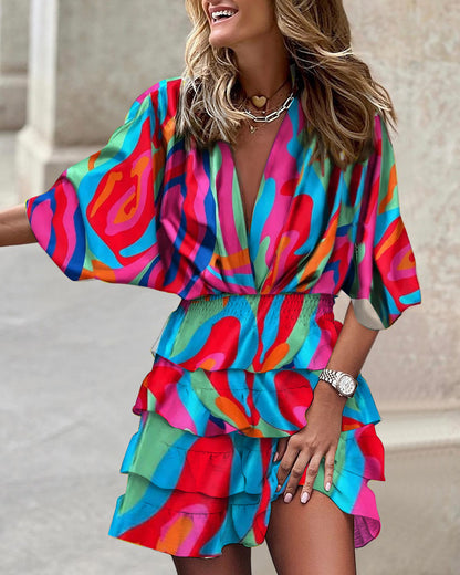 Robe tunique aérienne pour dames avec des éléments de volants romantiques et une taille élastique Chic und Stil