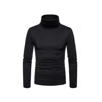 Hommes Haut de gamme Haut à col roulé en matériau élastique Chic und Stil