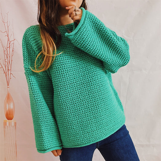 Pull en grosse maille pour femmes avec coupe ample et manches décontractées Chic und Stil