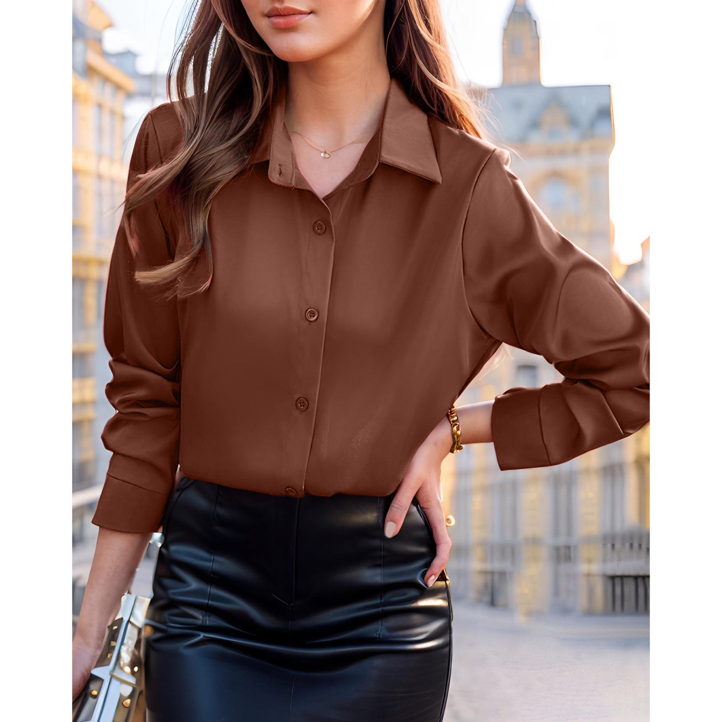 Dames Élégante et légère blouse avec coupe confortable et léger éclat Chic und Stil