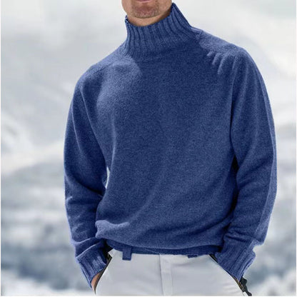 Pull à col roulé pour hommes en laine de haute qualité avec des détails texturés Chic und Stil