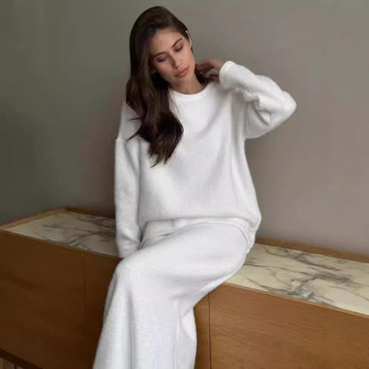 Dames Ensemble en Tricot Douillet à Coupe Larges Chic und Stil