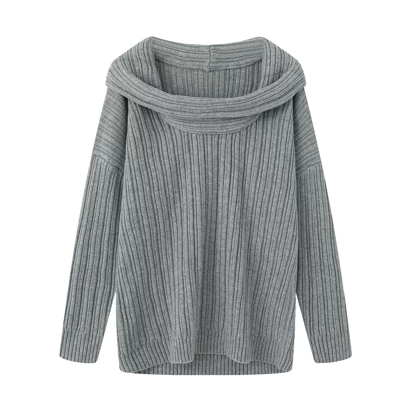 Pull-over en tricot décontracté pour femmes avec un col roulé large et une structure en côtes Chic und Stil