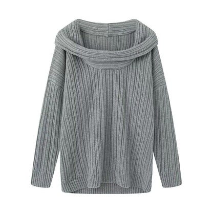Pull-over en tricot décontracté pour femmes avec un col roulé large et une structure en côtes Chic und Stil