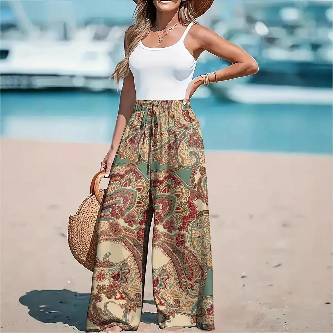 Wide pants for women with paisley pattern Chic and Style