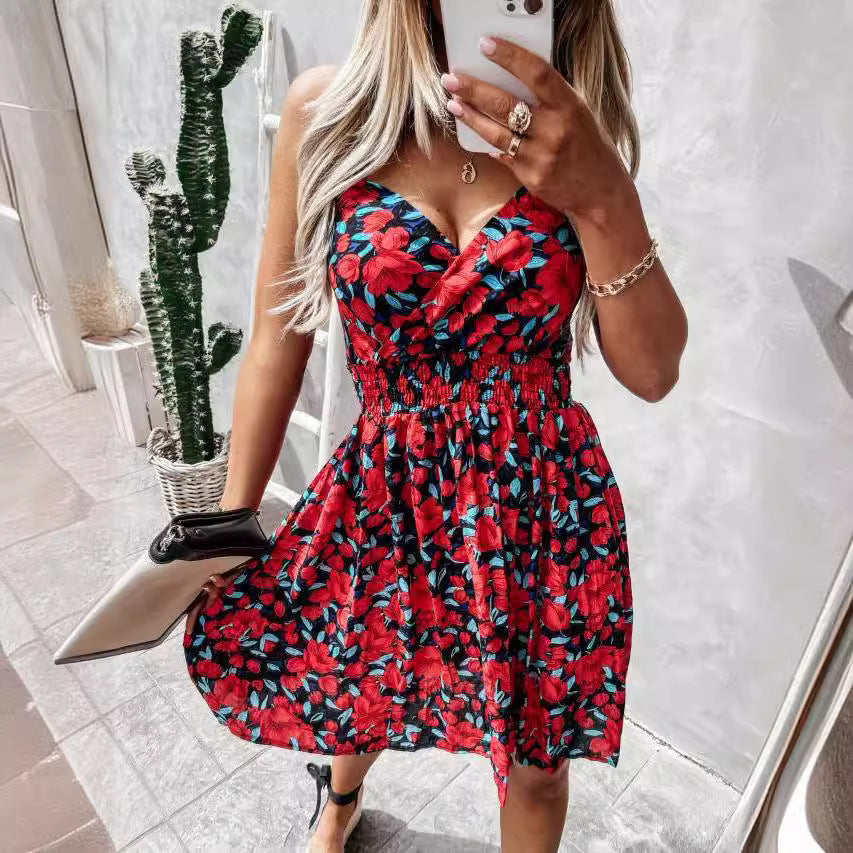 Robe portefeuille sans manches à imprimé floral Chic und Stil