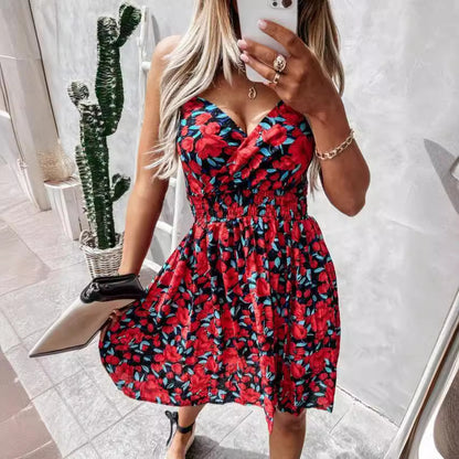 Robe portefeuille sans manches à imprimé floral Chic und Stil