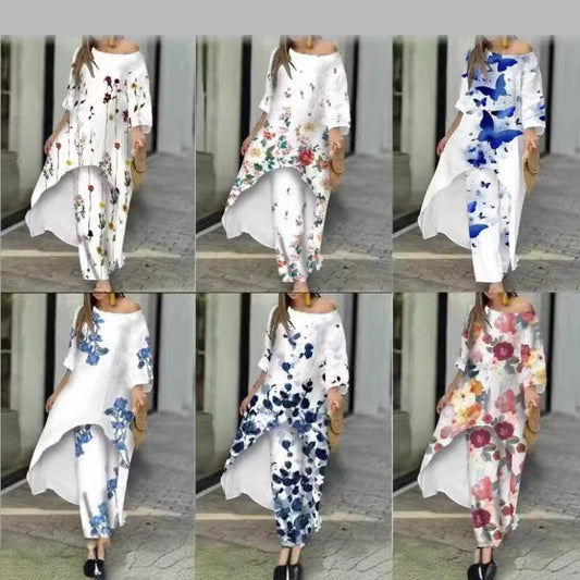 Robe maxi fluide pour femmes avec design floral Chic und Stil