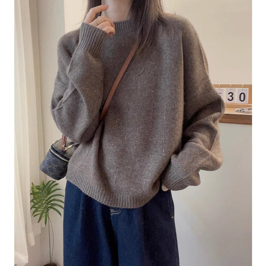 Pull-over tricot confortable pour dames avec des accents scintillants Chic und Stil