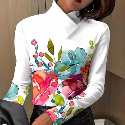 Blouse femme avec col montant élégant et imprimé floral Chic und Stil