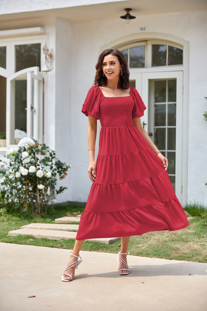 Robe maxi femme avec des manches légèrement volumineuses Chic und Stil