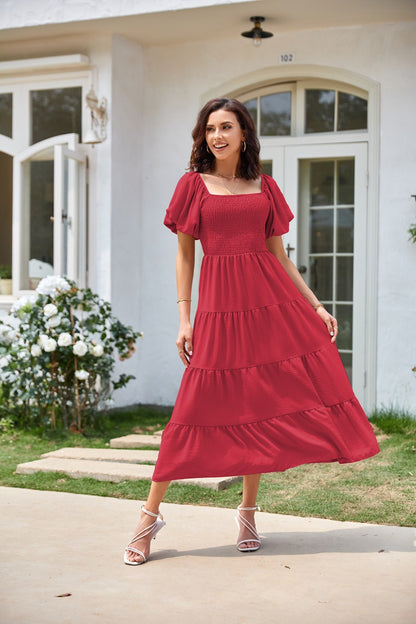 Robe maxi femme avec des manches légèrement volumineuses Chic und Stil