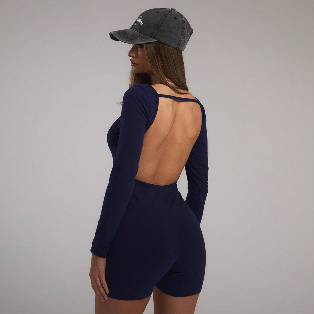 Body à manches longues pour femme avec coupe ajustée et décolleté en U à la mode Chic & Stil