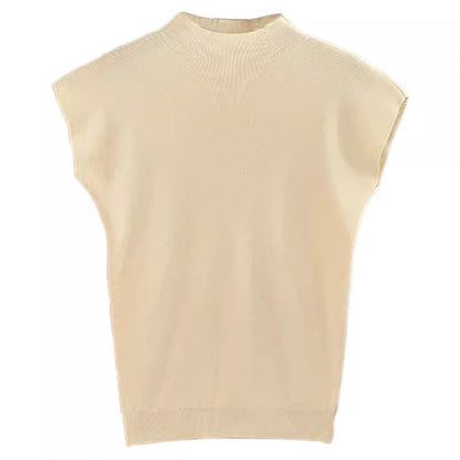 Dames élégant t-shirt à manches courtes avec col montant et coupe près du corps Chic und Stil