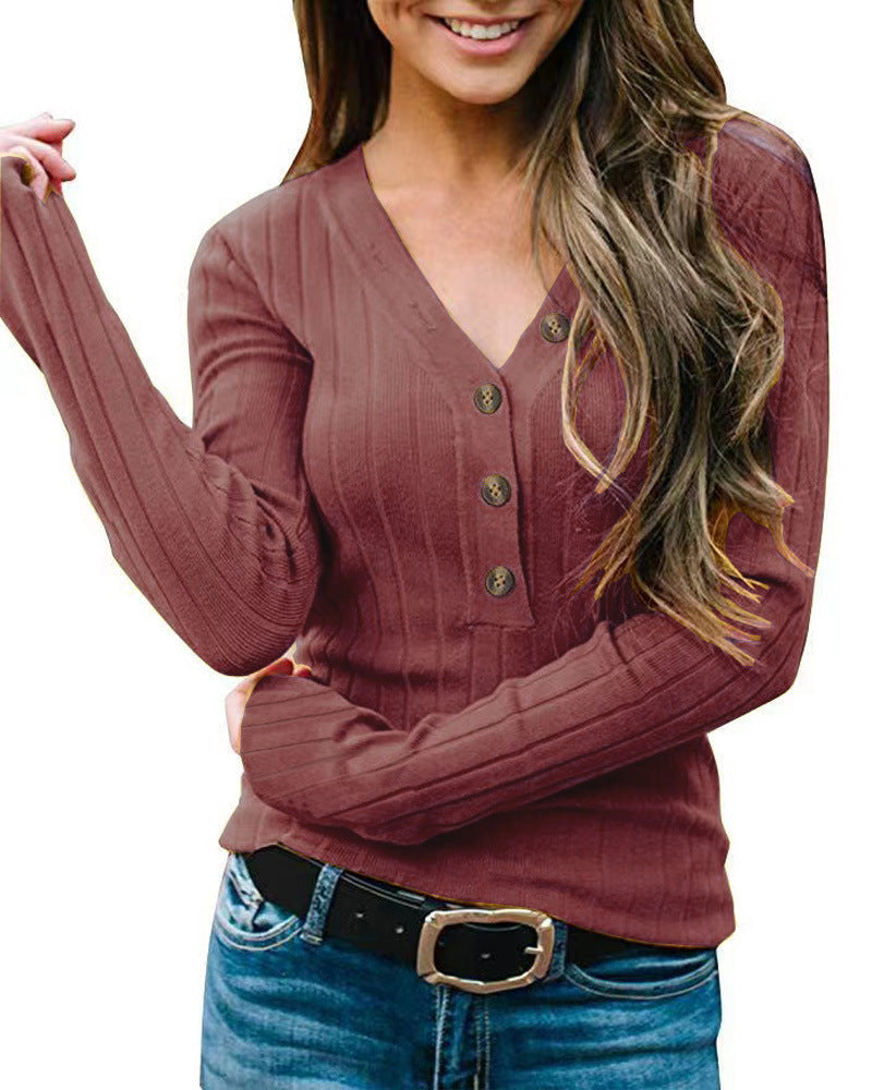 Pull-over à manches longues pour femmes avec fermeture à boutons Chic und Stil