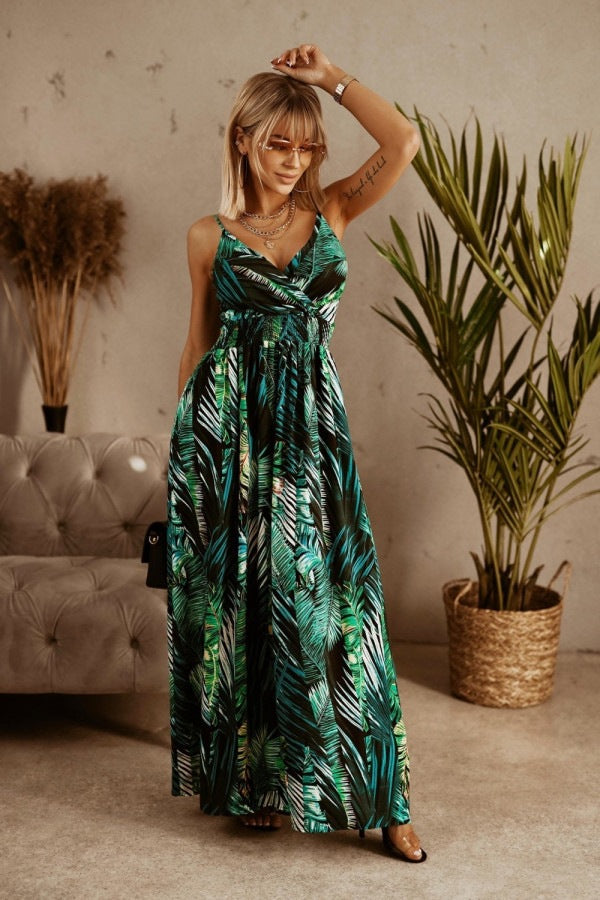 Chic and stylish tropical print maxi dress for women 1751348966
