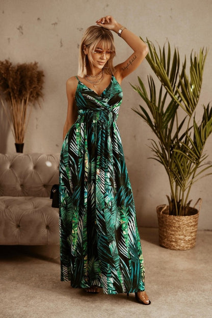 Chic and stylish tropical print maxi dress for women 1751348966