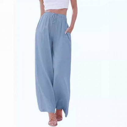 Wide palazzo pants for women with elastic waistband and side pockets Chic und Stil