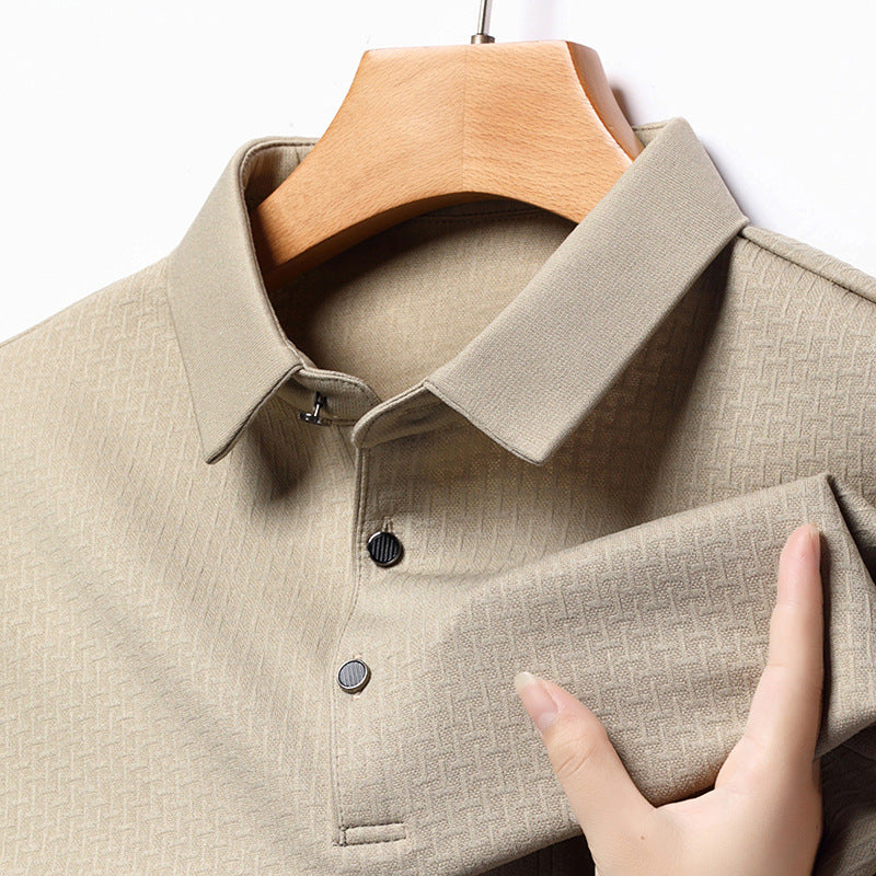 Chemise polo à manches longues pour hommes avec design structuré et coupe moderne Chic und Stil