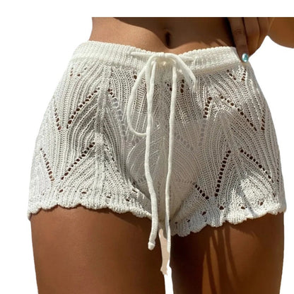 Shorts en crochet pour femmes avec taille élastique et coupe décorative Chic und Stil
