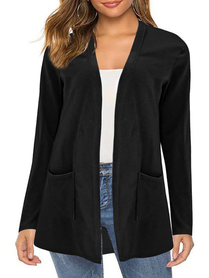 Dames Cardigan à manches longues avec poches pratiques et coupe ouverte Chic und Stil