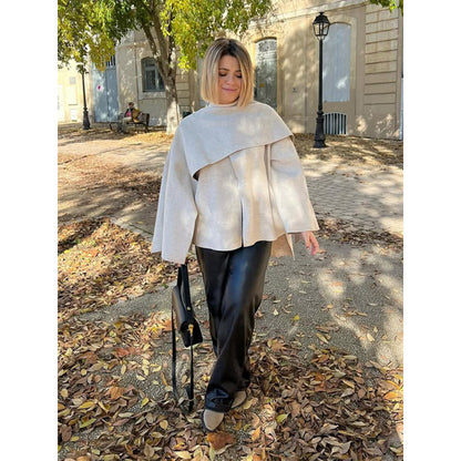 Generous size pullover for women with draped Chic and Style