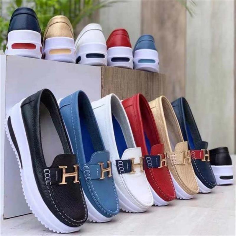 Dames confortables Slip-On mocassins avec semelle compensée Chic und Stil