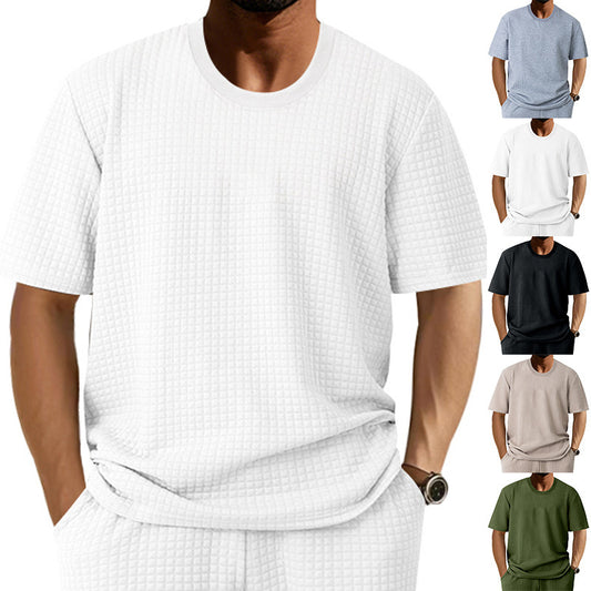 T-shirt décontracté pour homme en coton respirant avec design texturé Chic und Stil