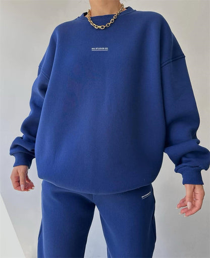 Dames décontracté ensemble de sweat à capuche surdimensionné avec cordon et manches longues Chic und Stil
