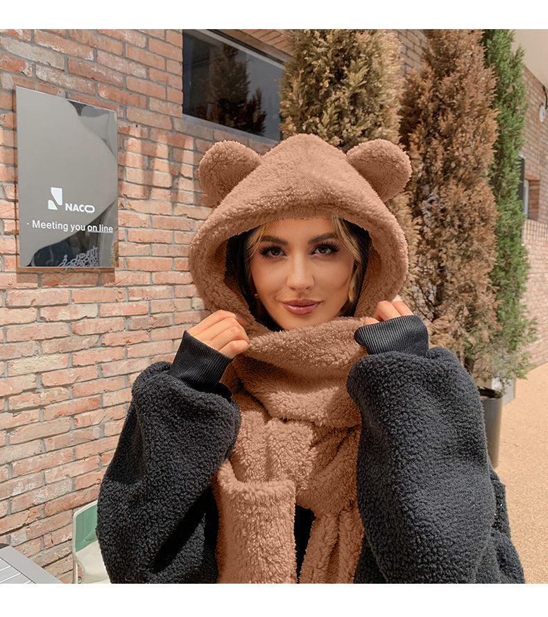 Dames Bonnet Douillet avec Écharpe Chic und Stil