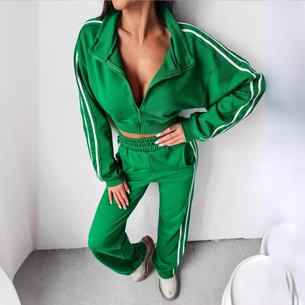 Sport leisure set for women with short jacket and comfortable pants Chic and Style