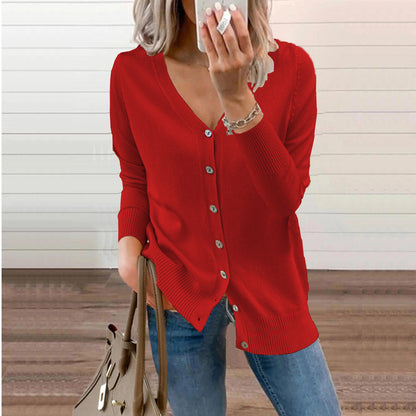Cardigan pour dames avec des devant boutonnables et décolleté en V Chic und Stil