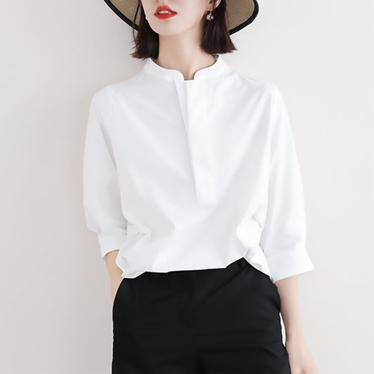 Chemisier ample à col mandarin pour femmes Chic und Stil