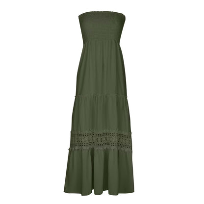Robe maxi bohème sans bretelles Chic und Stil