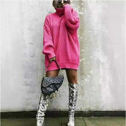 Pull en tricot oversize pour femmes avec un motif gaufré moderne Chic und Stil