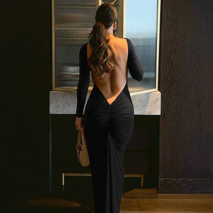 Robe longue élégante pour femmes avec effet froncé raffiné Chic und Stil