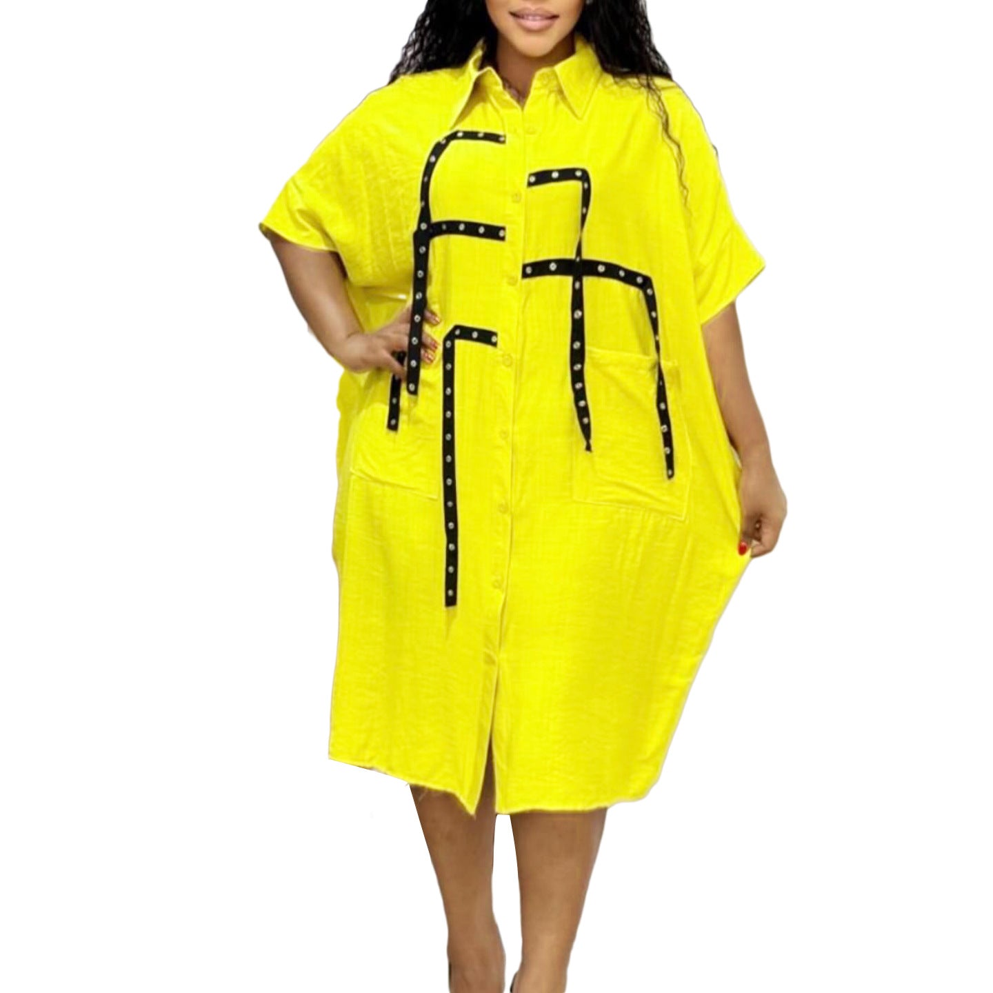 Chemisier oversize pour femmes avec des détails tendance et des bretelles contrastées Chic und Stil