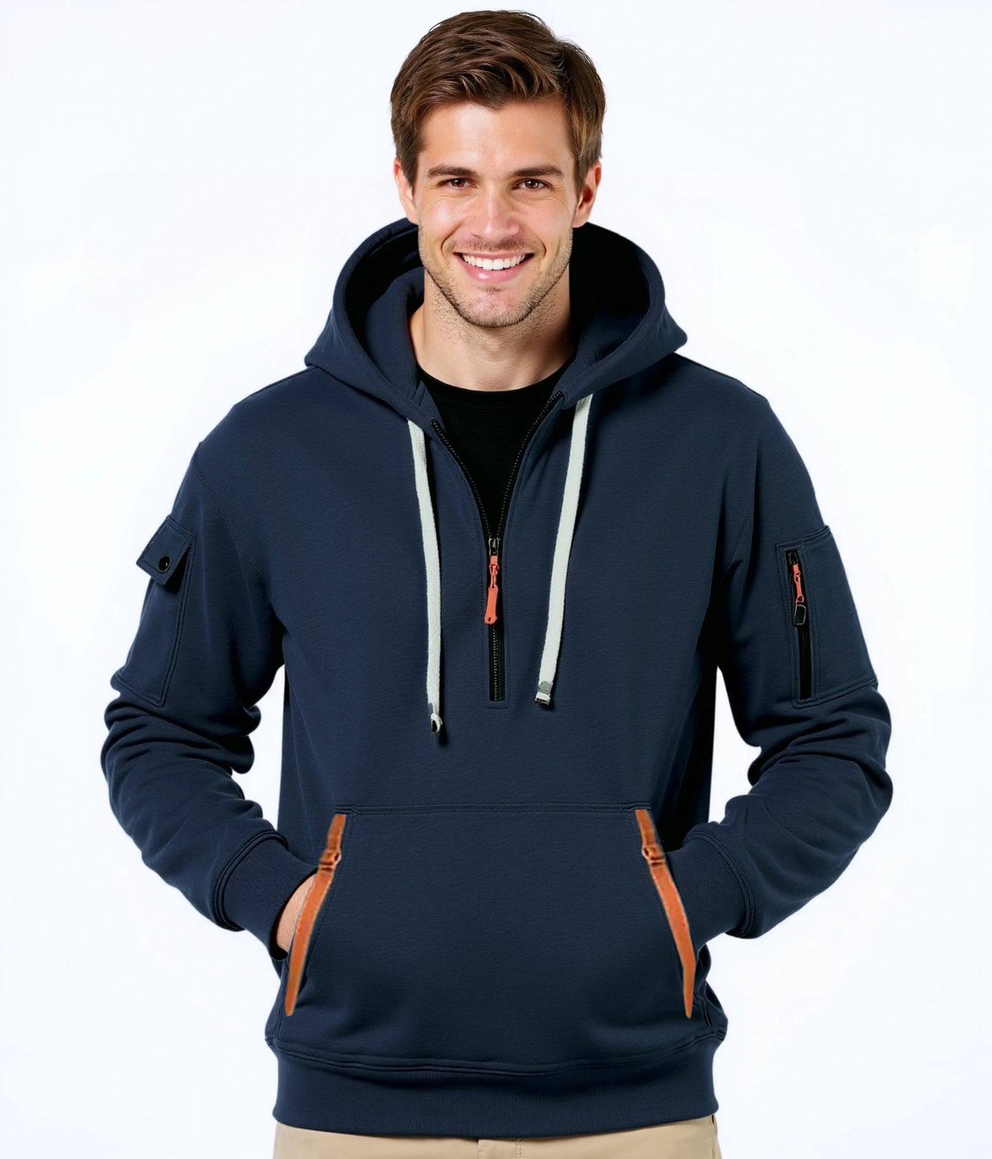 Pull à capuche pour hommes à la mode avec une solution de poche innovante Chic und Stil