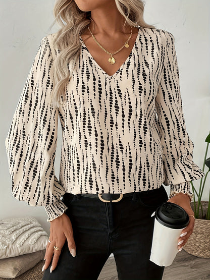 Chemisier femme avec décolleté en V et manches bouffantes Chic und Stil